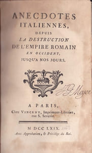 Anecdotes italiennes, depuis la destruction de l'empire romain en occident jusqu'à nos jours
