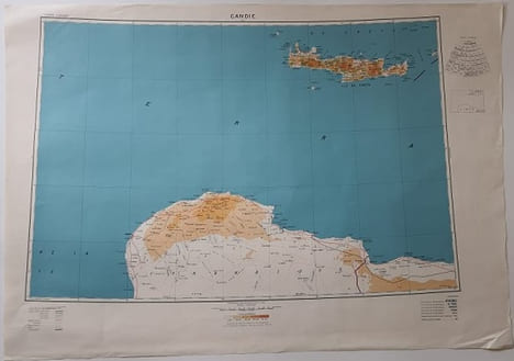 Carte - CANDIE - Ile de Crète - Lybie - Europe. undefined