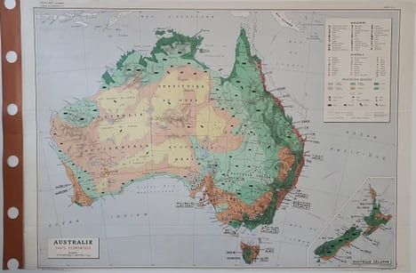 Carte économique de l'Australie et de la Nouvelle-Zélande (n°74). undefined