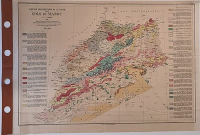 Carte - Esquisse préliminaire de la carte des sols du Maroc
