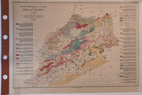Carte - Esquisse préliminaire de la carte des sols du Maroc. undefined