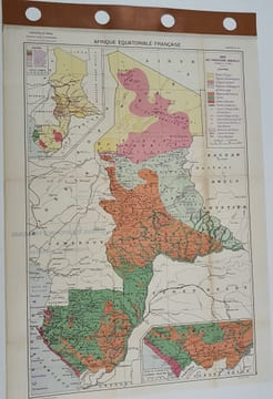 Carte - Afrique Equatoriale Française (N°45) - Carte des productions agricoles : Faune et Flore. undefined