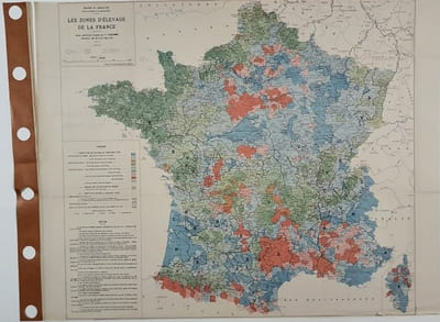 Carte - Les zones d'élevage de la France (N°35)