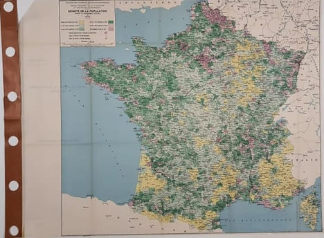 Carte - Densité de la population en France, d'après le recensement de 1946 (N°30). undefined