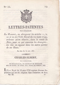 Lettres-Patentes par lesquelles Sa Majesté, en abrogeant les art. 1,2,21 et 22 de l'Edit Royal du 12 mars 1749,