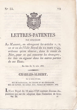Lettres-Patentes par lesquelles Sa Majesté, en abrogeant les art. 1,2,21 et 22 de l'Edit Royal du 12 mars 1749,. undefined