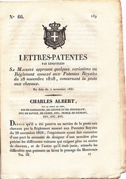 Lettres-Patentes par lesquelles Sa Majesté approuve quelques variations au Réglement annexé aux Patentes Royales du 28 novembre. undefined