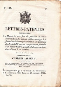 Lettres-Patentes par lesquelles Sa Majesté, aux fins de faciliter le cours d'instruction des causes civiles, subroge à la