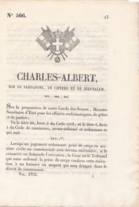 Charles-Albert, roi de Sardaigne, de Chypre et de Jérusalem, etc, ...