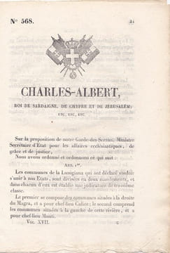 Charles-Albert, roi de Sardaigne, de Chypre et de Jérusalem, etc, .... undefined
