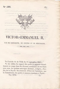 Victor-Emmanuel II, roi de Sardaigne, de Chypre et de Jérusalem, etc, ...