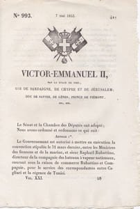 Victor-Emmanuel II, par la grâce de Dieu, Roi de Sardaigne, de Chypre et de Jérusalem