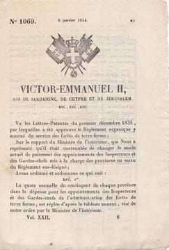 Victor-Emmanuel II, Roi de Sardaigne, de Chypre et de Jérusalem. undefined