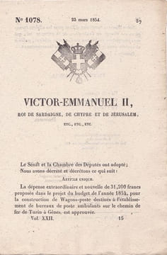 Victor-Emmanuel II, Roi de Sardaigne, de Chypre et de Jérusalem. undefined