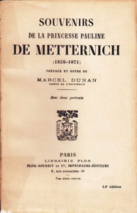 Souvenirs de la Princesse Pauline de METTERNICH (1859-1871)