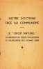 Notre doctrine face au communisme. 