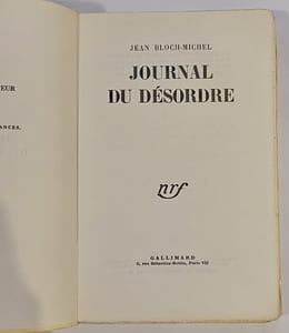 Journal du désordre