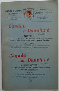 Canada et Dauphiné - Notice relative aux Produits du Dauphiné qui peuvent faire l'objet d'une exportation active vers le Canada