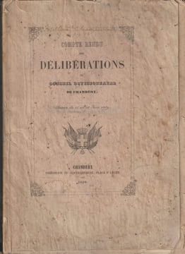 Compte-rendu des délibérations du Conseil divisionnaire de Chambéry 1849-50-51 - 3 volumes. undefined