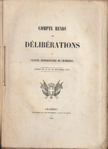 Compte-rendu des délibérations du Conseil divisionnaire de Chambéry 1849-50-51 - 3 volumes