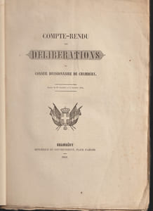 Compte-rendu des délibérations du Conseil divisionnaire de Chambéry 1849-50-51 - 3 volumes