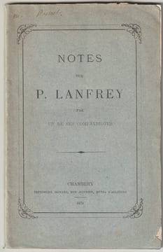 Notes sur P. Lanfrey par un de ses compatriotes. undefined