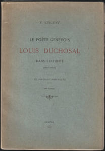Le poète genevois Louis Duchosal dans l'intimité (1887-1901)