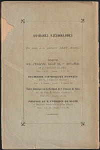 Notice sur l'ancienne église du premier monastère de la Visitation d'Annecy