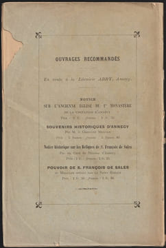 Notice sur l'ancienne église du premier monastère de la Visitation d'Annecy. undefined