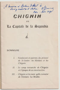 Chignin ou la capitale de la Sapaudia