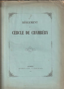 Règlement du Cercle de Chambéry