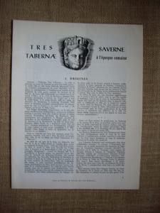 Tres Tabernae - Saverne à l'époque romaine. Pages de l'histoire de Saverne.