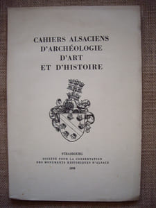 Cahiers alsaciens d'archéologie d'art et d'histoire, 1958.