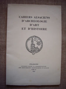 Cahiers alsaciens d'archéologie d'art et d'histoire n° IV, 1960.