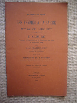 Les femmes à la barre, Mme de Villirouët.. BARRAULT Jean
