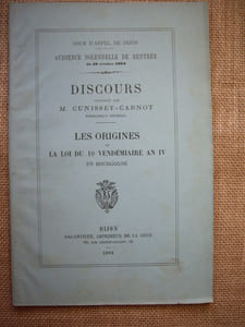 Les origines de la loi du 10 vendémiaire an IV en Bourgogne.