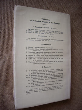 Annuaire de la Société d'histoire et d'archéologie de la Lorraine. 50ème année, Tome XLVI.. Collectif