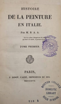 Histoire de la peinture en Italie par M.B.A.A. STENDHAL, Henri BEYLE]