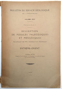 Description de fossiles paléozoïques et mésozoïques recueillis par MM. Dussault et Fromager en Extrême-Orient