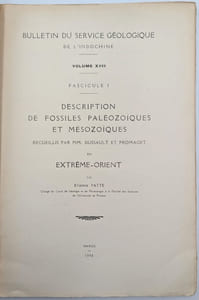 Description de fossiles paléozoïques et mésozoïques recueillis par MM. Dussault et Fromager en Extrême-Orient