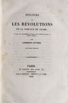 Discours sur les révolutions de la surface du globe, et sur les changements qu'elles ont produits dans le règne animal. CUVIER, Georges