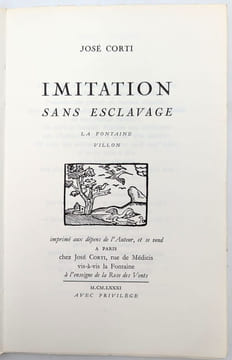 Imitation sans esclavage : La Fontaine - Villon. CORTI, José