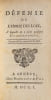 D&eacute;fense de l'Esprit des loix, &agrave; laquelle on a joint quelques &eacute;claircissemens. MONTESQUIEU, Charles-Louis Secondat de
