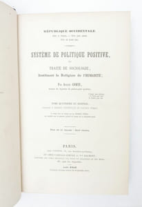 Système de politique positive ou Traité de sociologie instituant la Religion de l'Humanité