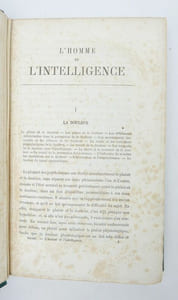 L'Homme et l'Intelligence. Fragments de psychologie et de physiologie