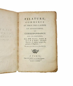 Filature, commerce et prix des laines en Angleterre, ou correspondance sur ces matières. YOUNG, Arthur ; BANKS, Joseph