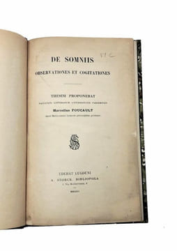 De somniis observationes et cogitationes. Thesim proponebat. FOUCAULT, Marcel
