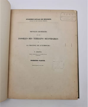 Nouvelles recherches sur les fossiles des terrains secondaires de la province de Luxembourg. Première partie. CHAPUIS, Félicien