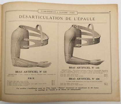 Appareils de Prothèses : Jambes et Bras artificiels. CLAVERIE, A