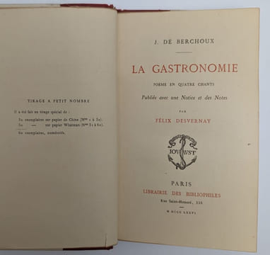 La gastronomie. Poème en quatre chants. DESVERNAY, Félix